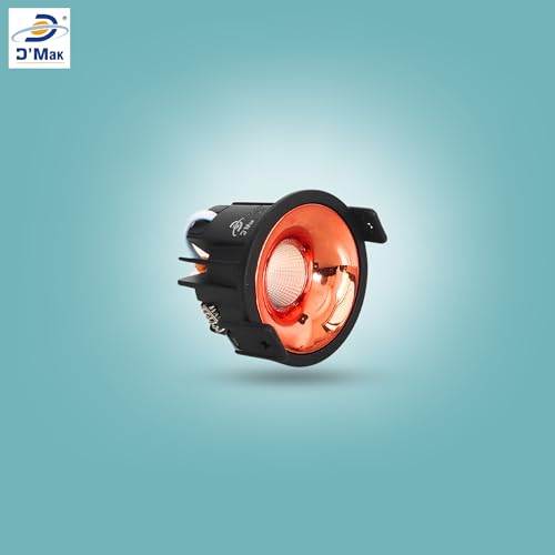 Image of D'Mak 7W Black Body LED COB Spot Light with Rose Gold Reflector (White, 4)