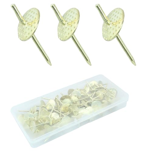 Image of Waziaqoc Picture Hangers for Drywall, 60Pcs, Golden | One Step Hangers, 20lbs Capacity, Nails Iron Alloy, For Wooden Clock, Mirror, Photo Frame
