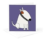 Greeting Card - Funny Cute Bull Terrier Puppy Dog Cartoon - Pets