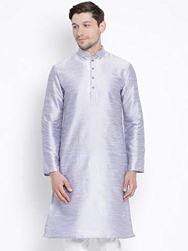 Image of VASTRAMAY Men's Burgandy Silk Blend Only Kurta