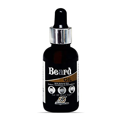 HERBOGANIC Beard Oil for Men | Softens, Moisturizes, Conditions & Strengthens Beard | Natural Beard Oil with Almond & Jojoba Oil | Beard Oil that Relieves Itching & Strengthens Hair | Herbal Beard Oil for Patchy Beard | 1oz