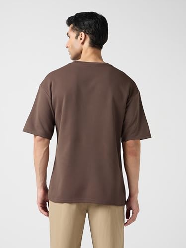 Image of TECHNOSPORT Men Printed Oversized Round Neck T-Shirt with COTFLEX, Dry Fit Sports Tee, Oversized Activewear T-Shirt for Gym, Running, Sports & Casual Wear