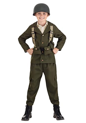 Deluxe World War II Kids Soldier Costume Medium
