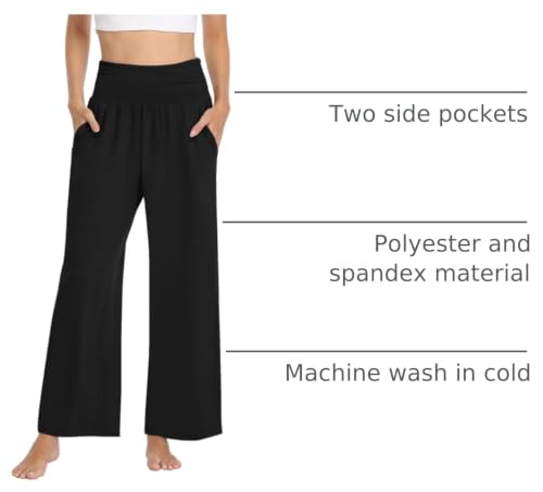 Image of TARSE Womens Wide Leg Pants Casual Loose Yoga Sweatpants Comfy Lounge Pajama Flowy Pants Pockets