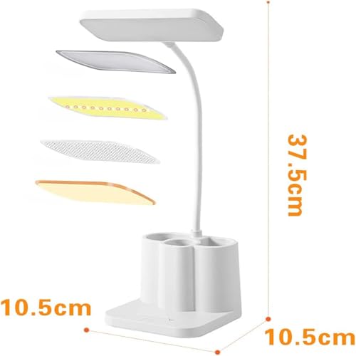 Image of Rechargeable LED Study Lamp for Students with Touch Control - Dimmable Brightness Eye-Care Desk Light, Portable Cordless Reading Lamp for Study Table, Bedroom & Office (Rectangular Design)