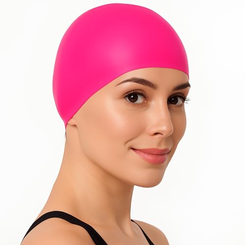 Image of PulGos Unisex Adult Swim Cap - Soft, Durable & Stretchy Swimming Cap for Men & Women, Keeps Hair Dry & Secure - Ideal for Pool, Training & Swim Sessions