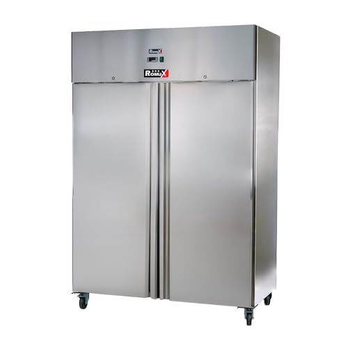 Romux® Armario de Congelación de 2 Puertas de 134 cm Refrigeración Ventilada | Armario Congelador Acero Inoxidable Capacidad 1065L-6 Estantes 750W | Hostelería, Restaurantes y Bares
