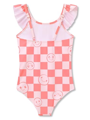 Image of Girls One Piece Swimsuits Adjustable Double Strap for Kids Palm Tree Print Toddler Bathing Suit Size 2T-10