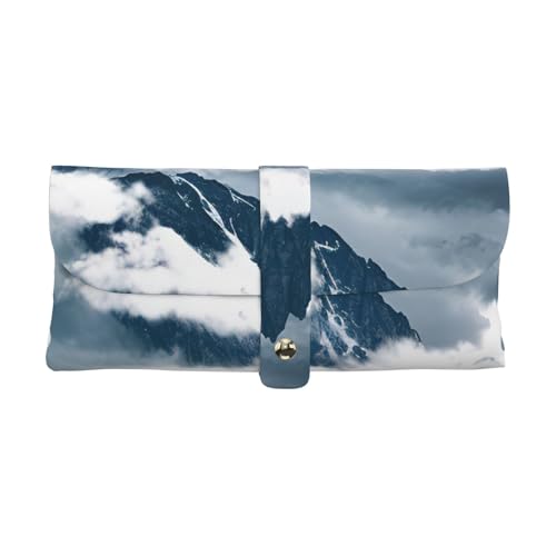 VPPUR - Funda universal para anteojos de sol con estampado de montañas y nubes, 6.7 x 3.5 pulgadas