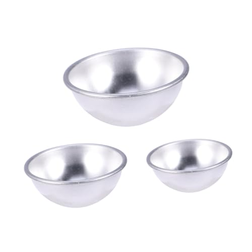 CIYODO 6 Piezas Molde Para Hornear Redondo Molde De Media Esfera Molde De Media Bola Molde De Budín De Bricolaje Budín De Molde Silver