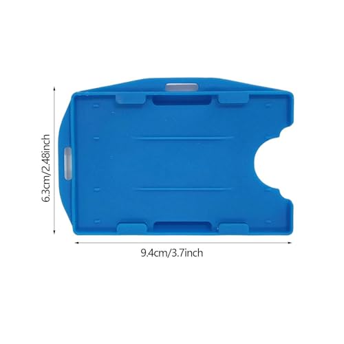 10Pcs Double Sided ID Card Holder, Horizontal or Veritcal Hold 2 Cards, Two Sided ID Holder for Work Office Credit Card, Blue2