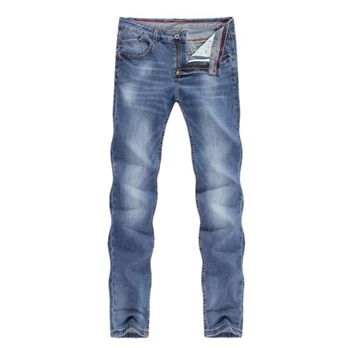 Mens Spring Business Casual Straight Slim Fitness Elastic Gentleman Trousers Cowboys Jean Hombre