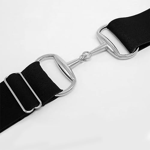 Image of Huaerle 1.5 inch Elastic Equestrian Belt with Bit Buckle and Leather Key Strap