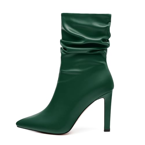 AMBELIGHT Ankle Boots for Women Stiletto High Heel Pointed Toe Pull on Short Boots Elegant Sexy Fashion Fall Winter Boots 4 Inch2