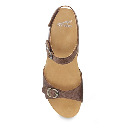 Dansko Tricia Wedge Sandal for Women – Cushioned, Contoured Footbed for All-Day Comfort and Support – Adjustable Hook & Loop Straps with Buckle Detail – Lightweight Rubber Outsole2
