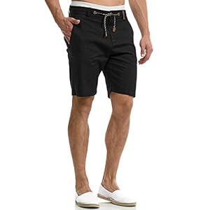 Indicode Herren Bowmanville Shorts aus Leinen & Baumwolle | Herrenshorts Freizeitshorts
