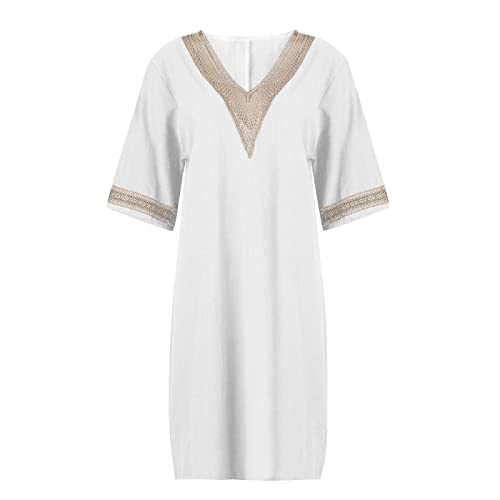 OIOLOYJM Plus Size Summer Dresses for Women 2025 Plus Size Dresses for Curvy Women 3/4 Sleeve Casual Boho Kaftan Dresses