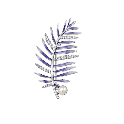 Broche de feuille en porcelaine bleue et blanche idéale sur chemise