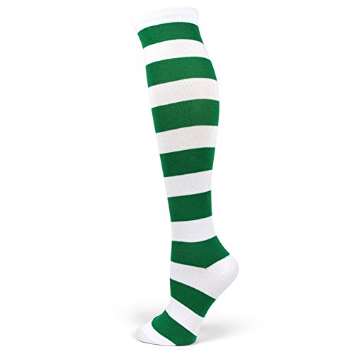 Image of PolyMedea Elite Quality Colorful Soft Cotton Women's Striped Knee High Socks