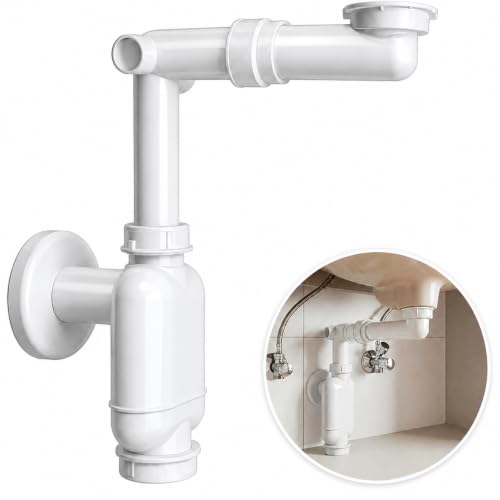 M. ROSENFELD HOME Flexibel Siphon Waschbecken G 1 1/4 x 32-50mm ausziehbar 320-900mm mit hochwertiger Aluminium Mutter - 100% Wasserdicht Geruchsschutz einfache Montage Universell Passend