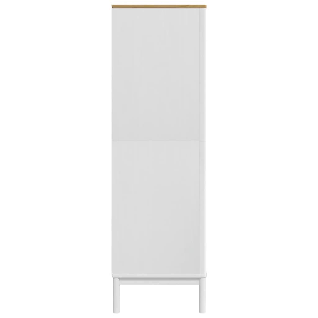 Homgoday Armario Floro blanco 77 x 53 x 171 cm de madera maciza de pino, mueble de almacenamiento con estantes que ahorra espacio para salón, oficina, aparador, armario de almacenamiento
