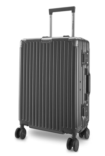 Image of Maleta Crown Series Cabin Trolley Bag |Aluminium Frame, 20 inch, 8 Spinner Wheels, Dual TSA Lock |Free Bag Cover| Trolley Bags for Travel | Suitcase for Travel (Grey, Cabin-Small)