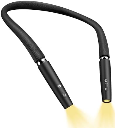 Rechargeable LED Neck Reading Light - 3 Color Dimmable Book Lamp With Flexible Gooseneck