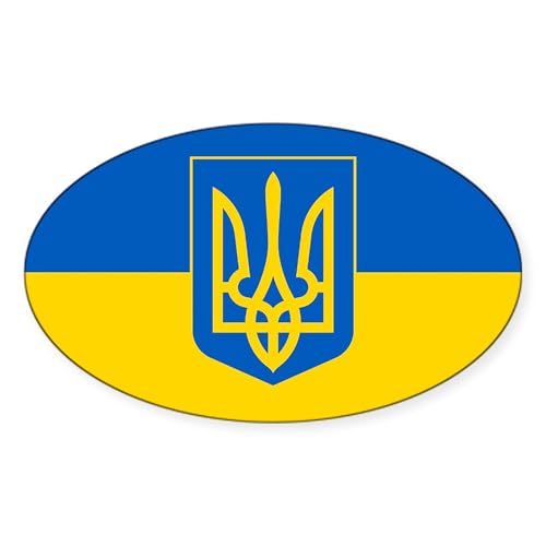 CafePress Ukrainian Flag Oval Car Bumper Sticker
