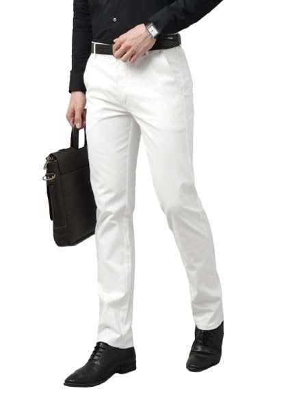 hancock Men Solid Slim Fit Cotton Stretchable Formal Chinos Trousers (2176Beige)-picture-44