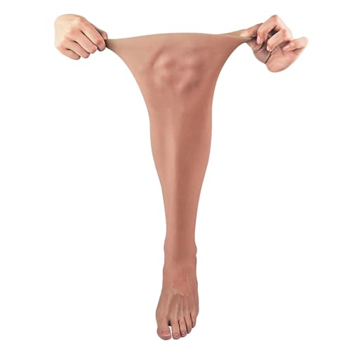 Realistic Skin Artificial Silicone Prosthesis Foot Sleeve Leg Cover Scars Highly Simulated for...