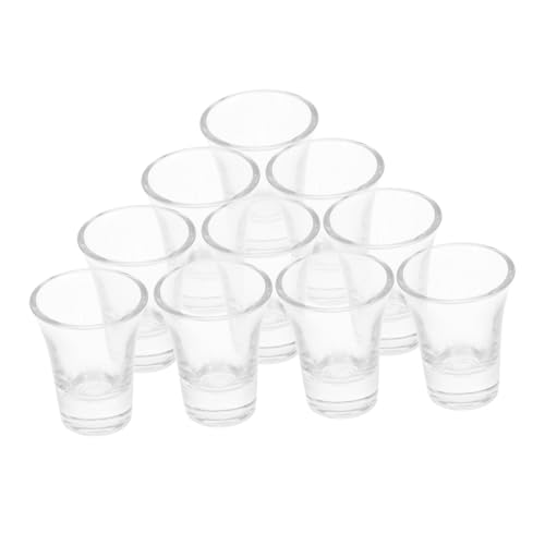 KICHOUSE 10pcs Small Glass Chalice Cup Decorative Goblet for Wine Communion Easy to Clean Drinking Glasses Space Saving Design for Home Parties Events