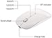 Tsmine Bluetooth Wireless Mouse - Slim Rechargeable, Noiseless Click & 3 Adjustable DPI Levels for Laptop, Tablet, iMac, MacBook Air - White