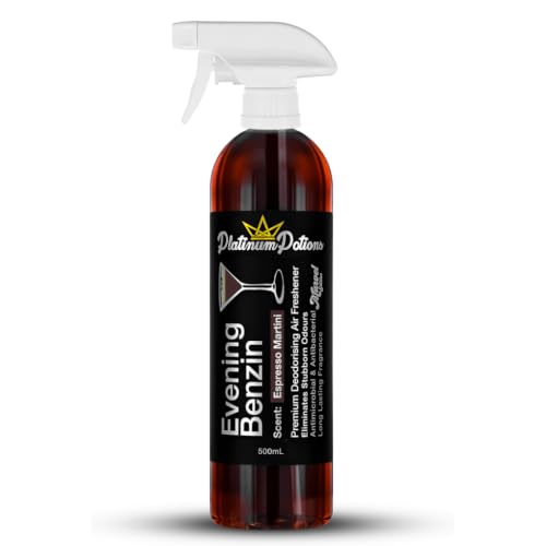 Image of Water-Based Car Air Freshener Spray | Luxury Automotive Deodorizer | Mold-Resistant Formula | Eliminates Odors and Refreshes Vehicle Interior | 17 fl oz | Evening Benzin