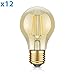 Produktbild ledscom.de E27 LED Leuchtmittel Filament Vintage Gold A60 4W=36W extra-warm-weiß 400lm A++ für innen und außen, 12 STK.