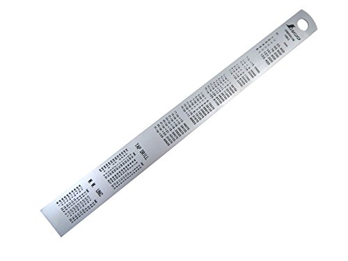 Shinwa 150 mm Rigid (15 mm x 0.5 mm) Zero Glare Satin Chrome Stainless Steel Machinist Engineer Ruler/Rule with Graduations in mm and .5mm Model 13005