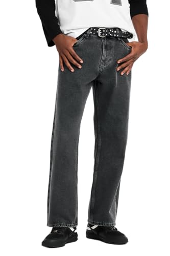 Image of SNITCH Men Jeans Casual Wear | Straight Fit Full Length Button & Zip Closure | 100% Cotton Denim Fabric Durable & Breathable for Streetwear & Daily Outings