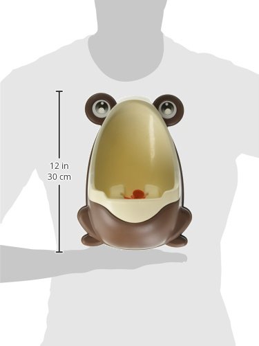 BFY Engaging & Fun - Colorful Frog Boys Potty Training Urinal with Whirling Target - Use a Baby Boy Urinal, Making It Fun, Easy Stress Free to Potty Train a Boy (Brown)