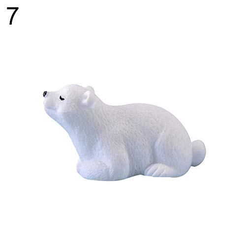 Whiie891203 Miniature Fairy Garden Resin Craft Bear Animal Mini Model Figurine Miniature Fairy Garden Plant Decor - 7#