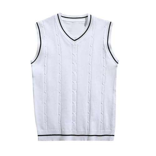 Dcvmvmn 2024 Winter Men's Knitted Vest Fashion Striped Sleeveless V-Neck Large Size Loose Vest3