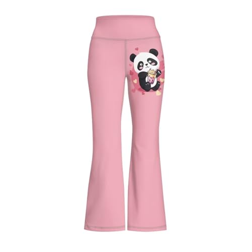 YEXIATODO Cute Panda Leggings for Girls Yoga Pants Size 13-14 Girls Athletic Leggings Bootcut Yoga Pants Comfortable Outdoor Sports Trousers with Favorite Tees Tops or Even Hoodies