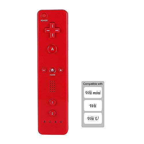 Remote Controller for Wii & Wii U Lavuky WR03 with Silicone Case and Wrist Strap(no Motion Plus Built-in) -Scarlet