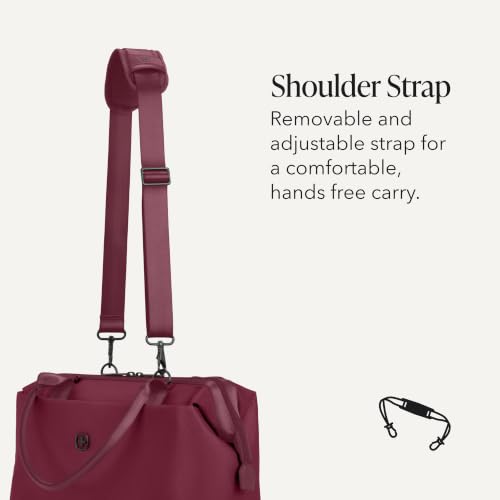 Image of SWISSGEAR Signature Hardside Expandable Carry-On Spinner & Mini Weekender Tote Set, ABS Construction, TSA-Friendly Lock, Merlot, 2-Piece Set (19-Inch /Mini Weekender Tote)