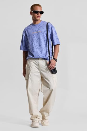 Image of SNITCH Button Closure Cotton Blend Light Weight Machine Wash Full Length Loose Fit Cargo Pants