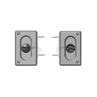 Prime-Line N 6774 Pocket Door Privacy Lock with Pull - Replace Old or Damaged Pocket Door Locks Quickly and Easily – Antique Brass (Single Pack)