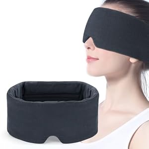 Mavogel Sleep Mask, Modal Material Eye Mask for Sleeping, Ultra Soft Skin Friendly Full Eye Covers for Women Men, Light Blocking Sleeping Mask for Travel Yoga Nap, Fully Adjustable Strap, Dark Grey