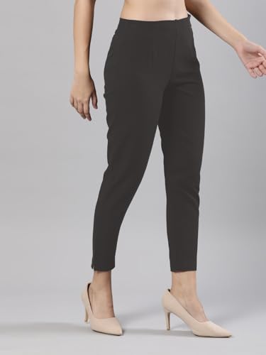 Image of Femmora Comfortable Fit Solid Straight Pant, Breathable Cotton Fabric with Side Zip Button Closure, for Women, Pack of 1