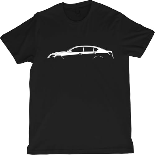 GS 430 S190 Luxury Sedan Outline T-Shirt Silhouette Tee Premium Auto Fans Style Black
