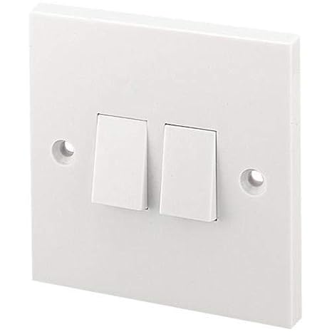 Double Wall Switch & Back Box Pattress. 2 Gang 2 Way Switched Electrical