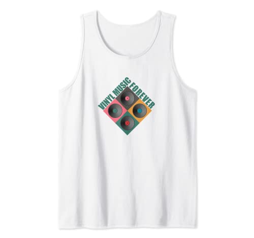 Vinyl Music Lover Forever Classic Vintage Retro Turntable Tank Top