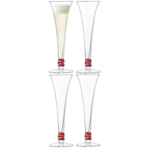 Set de 4 copas Prosecco LSA International rojo